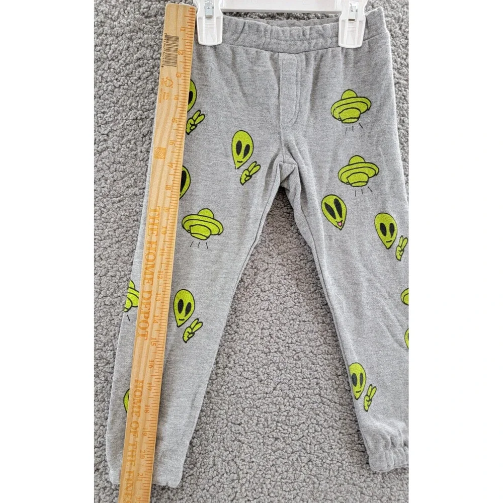 Chaser Silly Aliens Bliss Knit Pants Little Boys' 3 Heather Grey Pullover Style - Picture 8 of 15